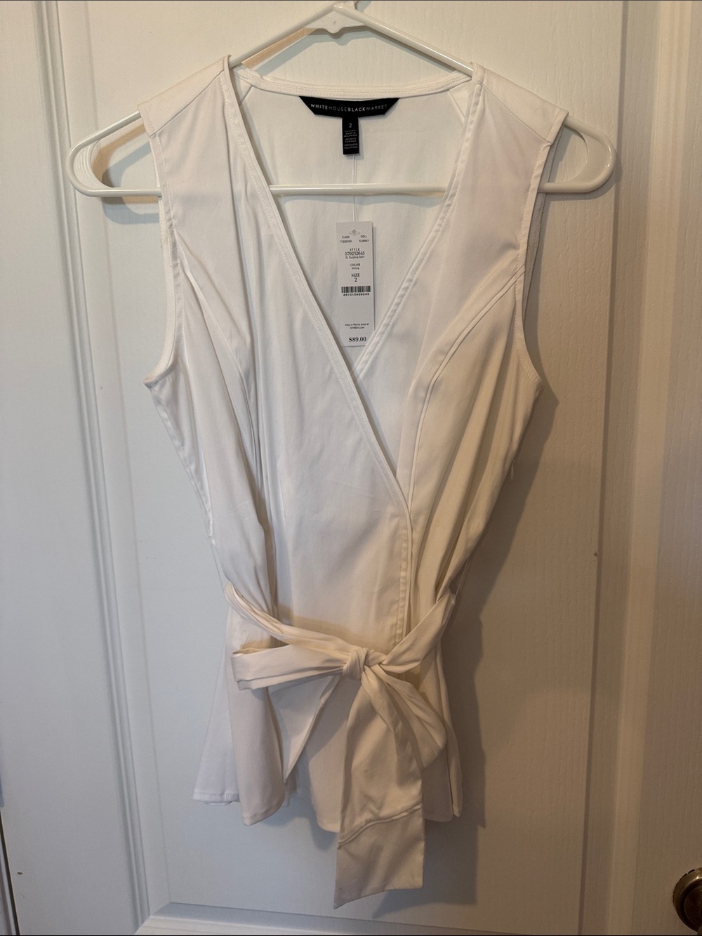 White House Black Market Whit Wrap-Front Sleeveless Camisole with Self-Tie Waist